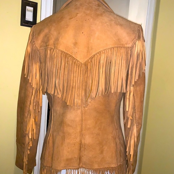 💝SOLD💝🍒Vintage @ThriftNTell fringe suede jacket🍒 - Picture 10 of 13